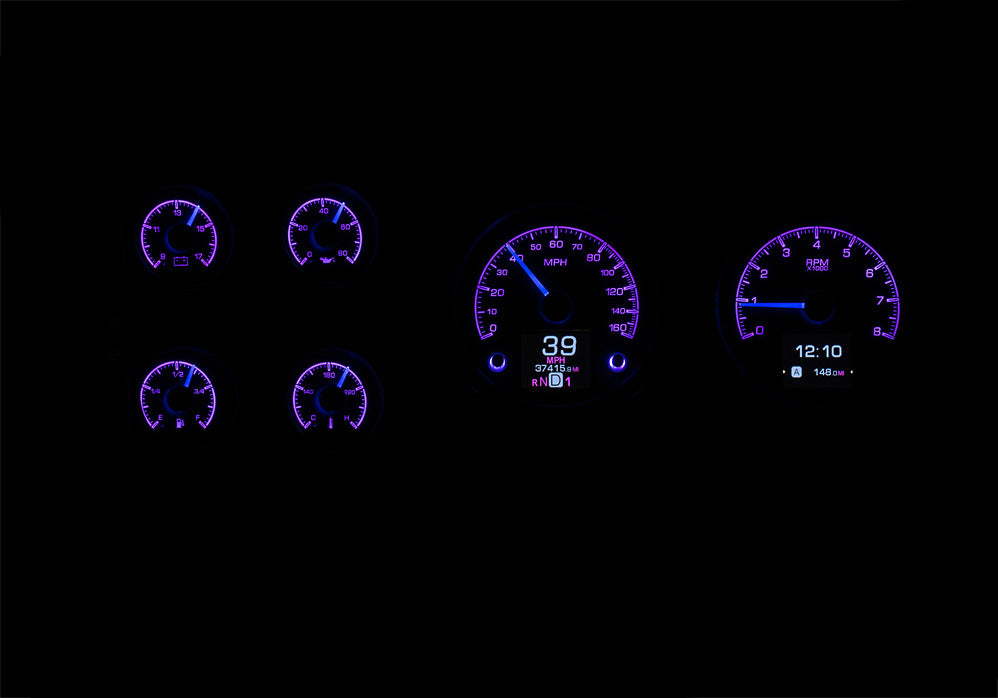 Dakota Digital 1973-1987 Chevrolet & GMC Truck HDX Instrument Gauge Cluster-Black Alloy Face HDX-73C-PU-K