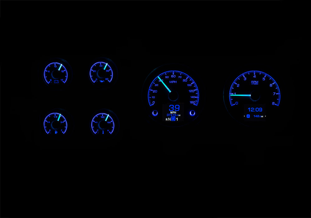 Dakota Digital 1973-1987 Chevrolet & GMC Truck HDX Instrument Gauge Cluster-Black Alloy Face HDX-73C-PU-K