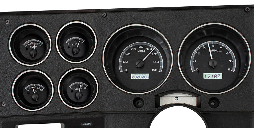 Dakota Digital 1973-1987 Chevrolet & GMC Truck VHX Instrument Gauge Cluster-Black Background / White Illumination VHX-73C-PU-K-W
