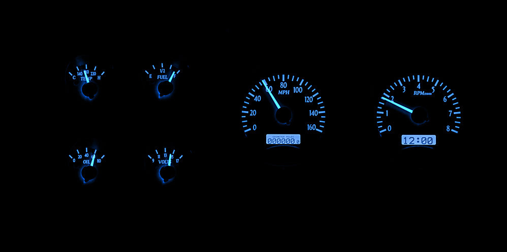Dakota Digital 1973-1987 Chevrolet & GMC Truck VHX Instrument Gauge Cluster-Carbon Fiber Background / Blue Illumination VHX-73C-PU-C-B