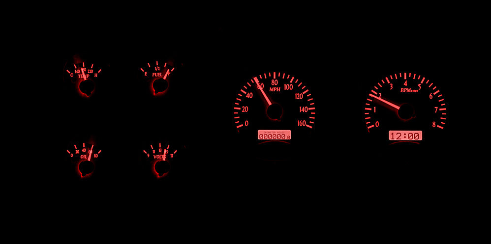 Dakota Digital 1973-1987 Chevrolet & GMC Truck VHX Instrument Gauge Cluster-Silver Background / Red Illumination VHX-73C-PU-S-R