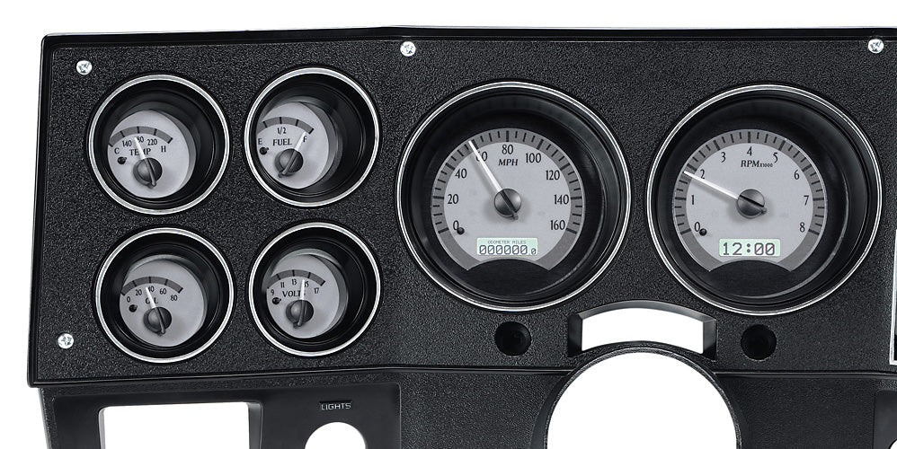 Dakota Digital 1973-1987 Chevrolet & GMC Truck VHX Instrument Gauge Cluster-Silver Background / White Illumination VHX-73C-PU-S-W