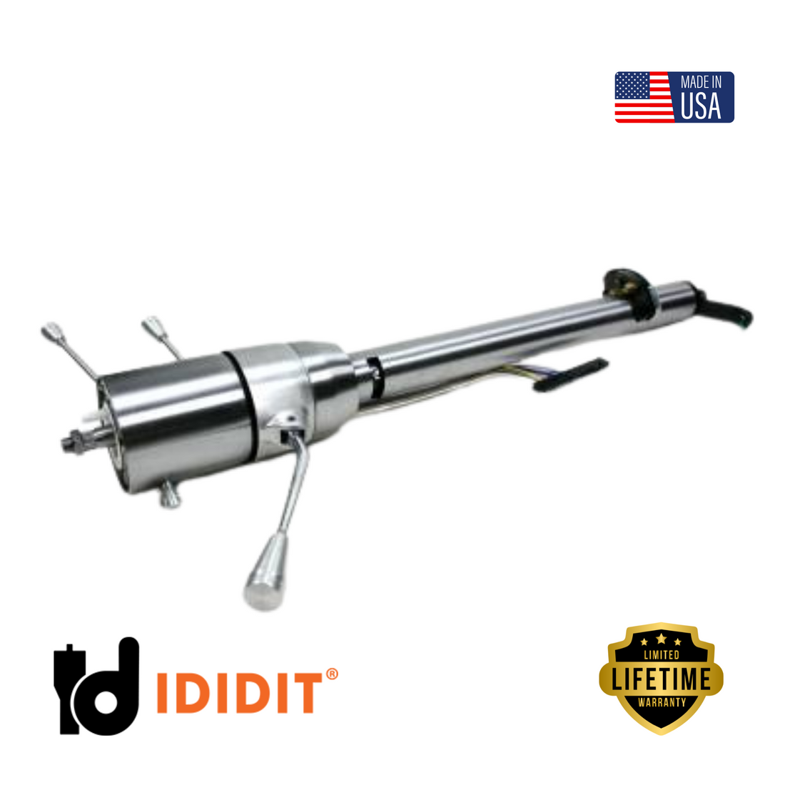 IDIDIT-1955-56 Chevy Tilt Column Shift Steering Column-Brushed-1150550030