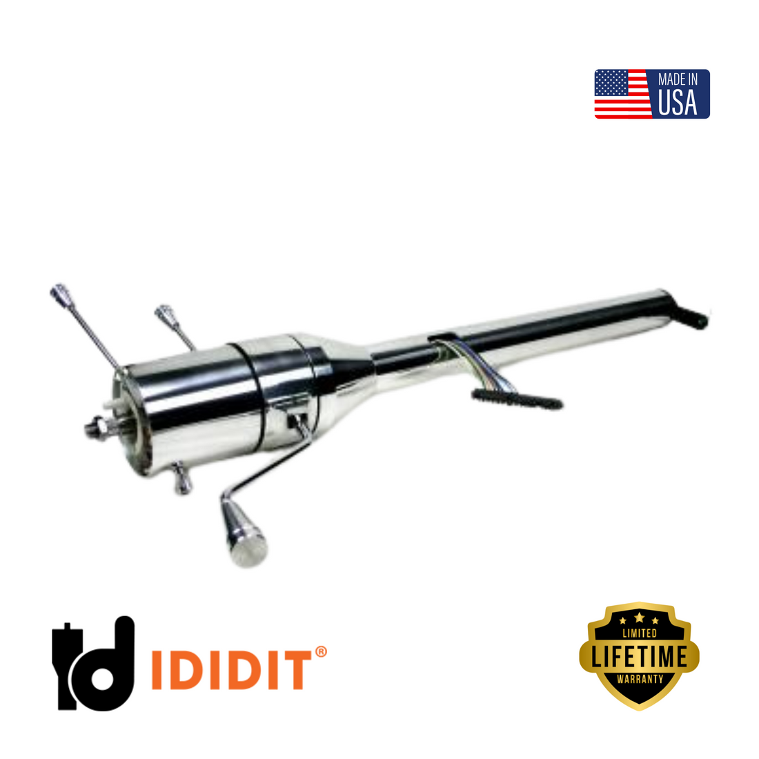 IDIDIT-1955-59 Chevy Truck Tilt Column Shift-Polished Aluminum-1150652040