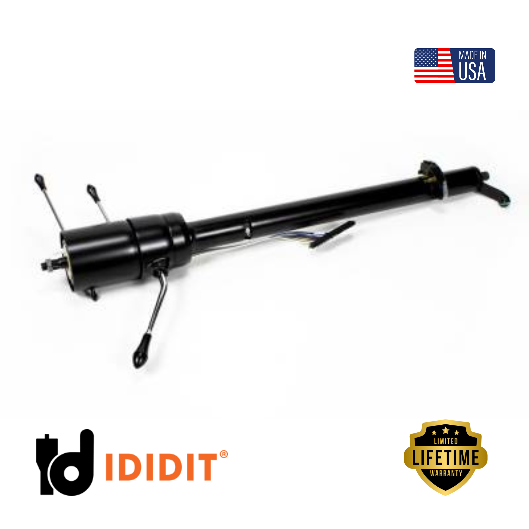 IDIDIT-1957 Chevy Tilt Column Shift Steering Column-Black