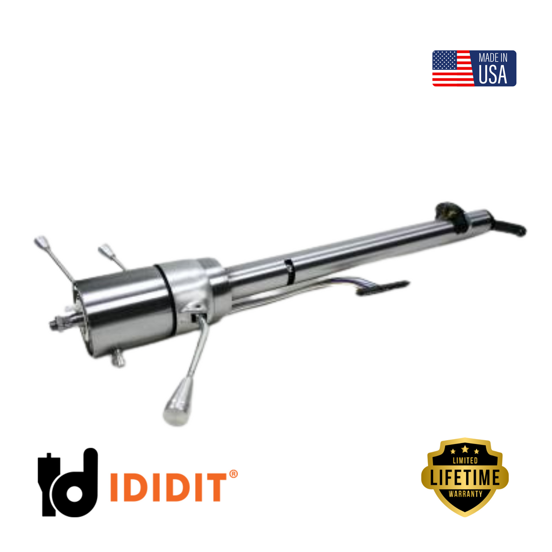 IDIDIT-1957 Chevy Tilt Column Shift Steering Column-Polished-1150570040