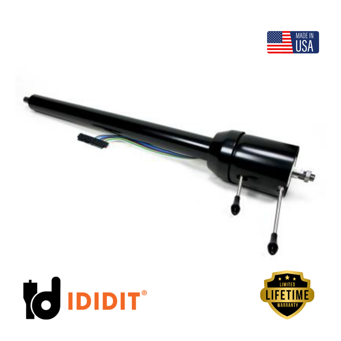 IDIDIT-1957 Chevy Tilt Floor Shift Steering Column-Black Powder Coated-1120570051