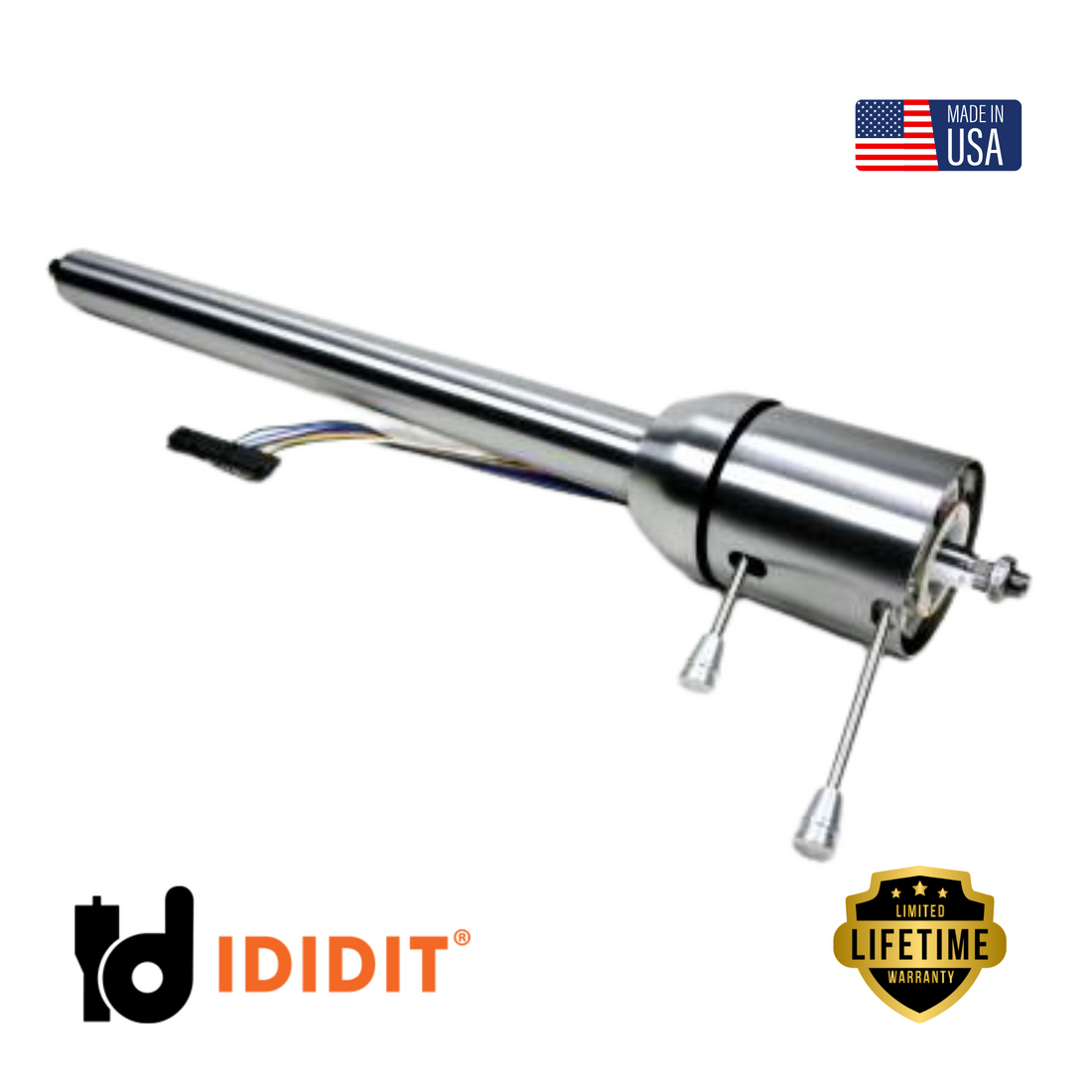 IDIDIT-1957 Chevy Tilt Floor Shift Steering Column-Brushed-1070570030