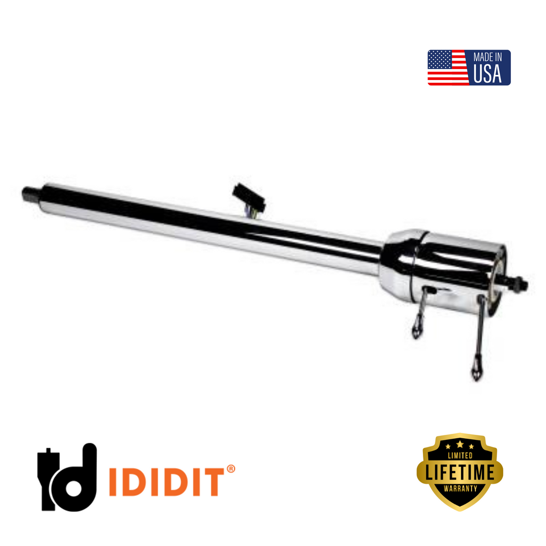 IDIDIT-1957 Chevy Tilt Floor Shift Steering Column-Chrome-1120570020