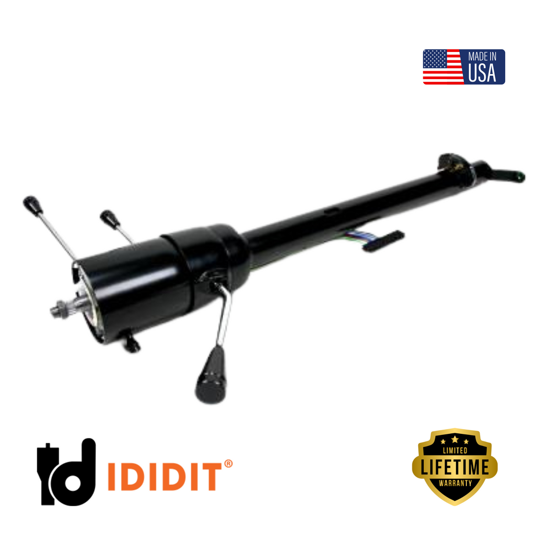 IDIDIT-1960-66 Chevy Truck Tilt Column Shift-Black Powder Coated-1140650051