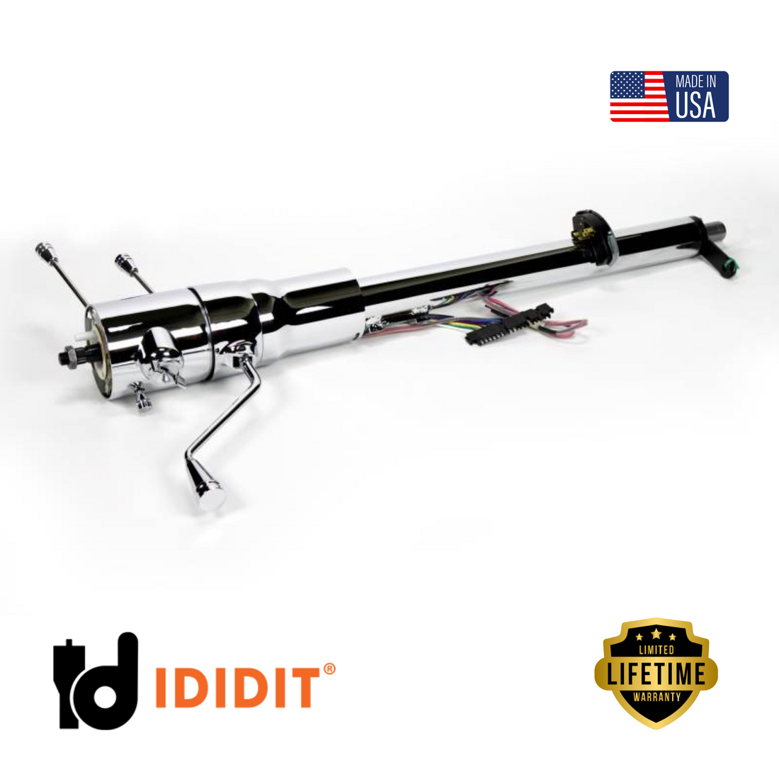IDIDIT-1973-78 Chevy Truck / 1971-76 Impala Caprice Tilt Column Shift with Ignition-Chrome-1540760020
