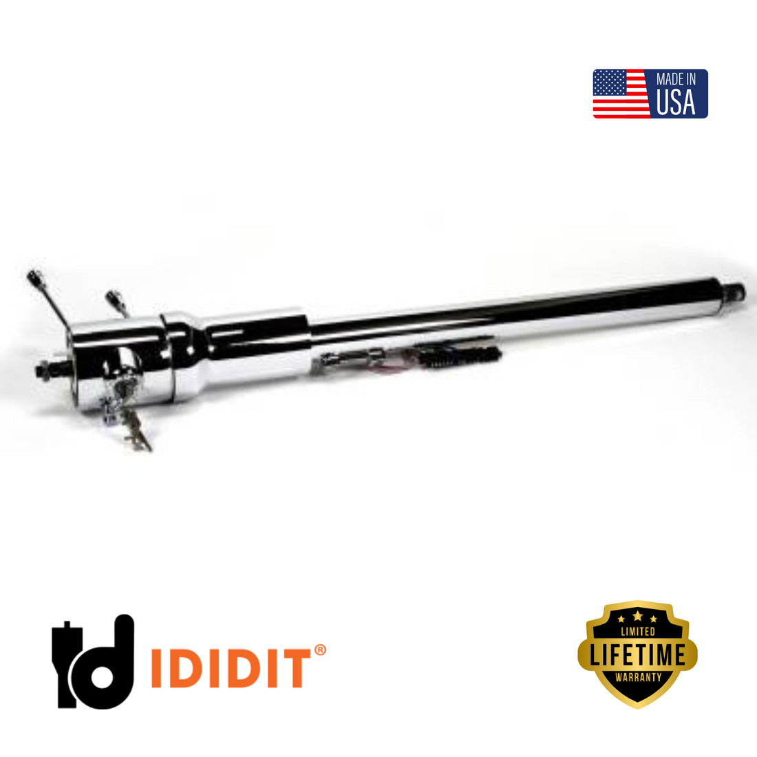 IDIDIT-1973-78 Chevy Truck / 1971-76 Impala Caprice Tilt Floor Shift with Ignition-Chrome-1520760020