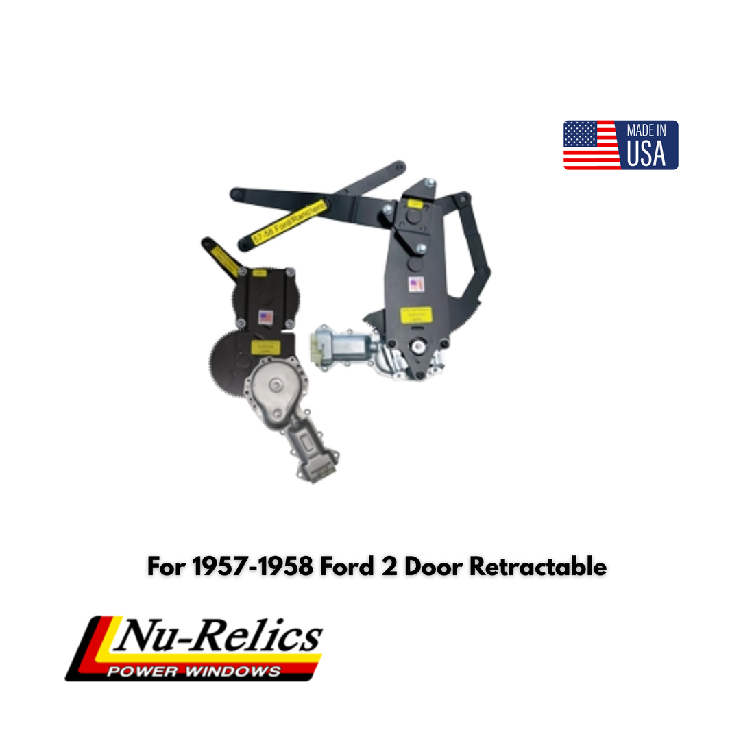 Nu-Relics 1957-1958 Power Window Conversion Kit - Ford 2 Door Retractable - 75790-4
