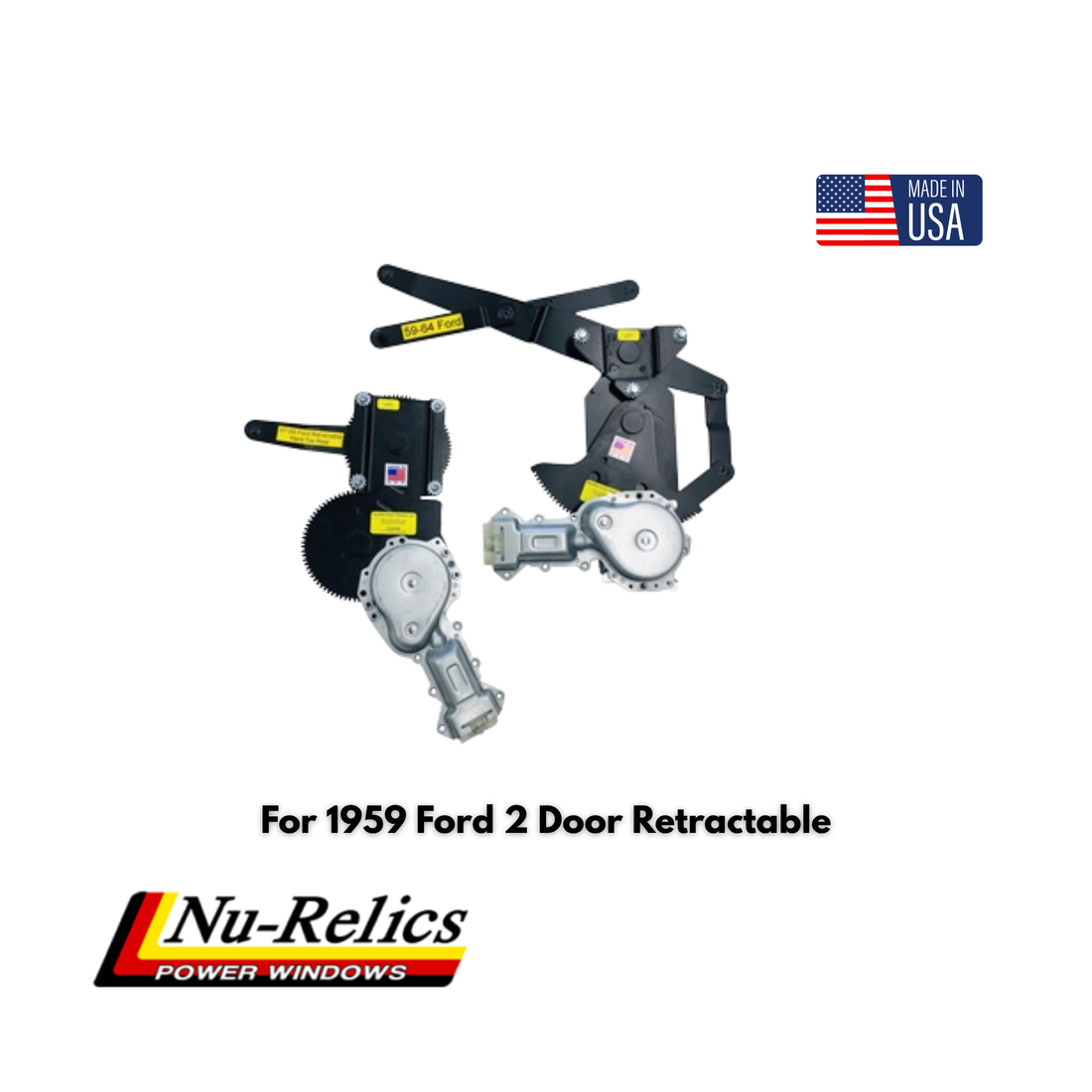 Nu-Relics 1959 Power Window Conversion Kit - Ford 2 Door Retractable - 75990-4