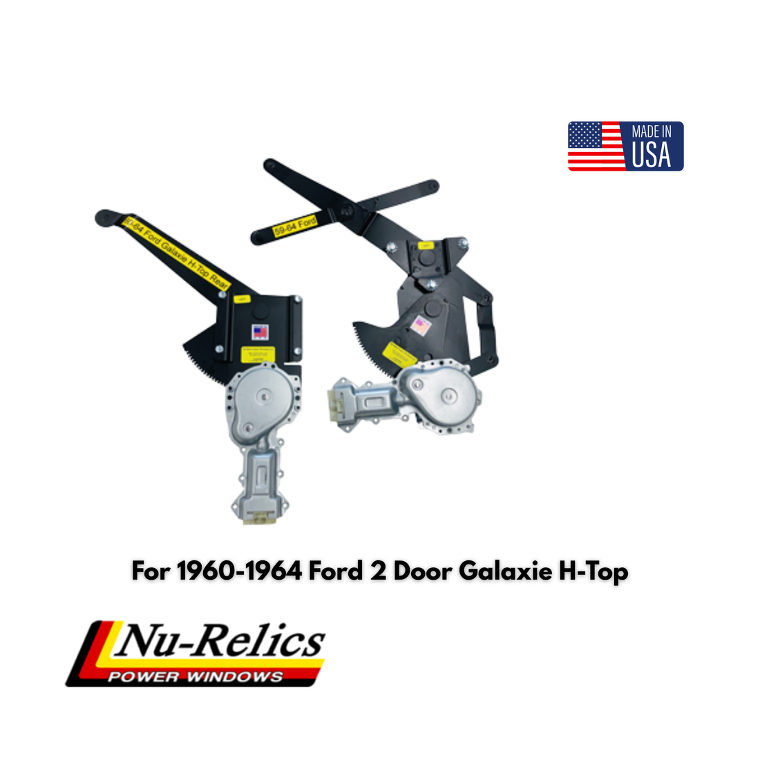 Nu-Relics 1960-1964 Power Window Conversion Kit - Ford 2 Door Galaxie H-Top - 76010-4