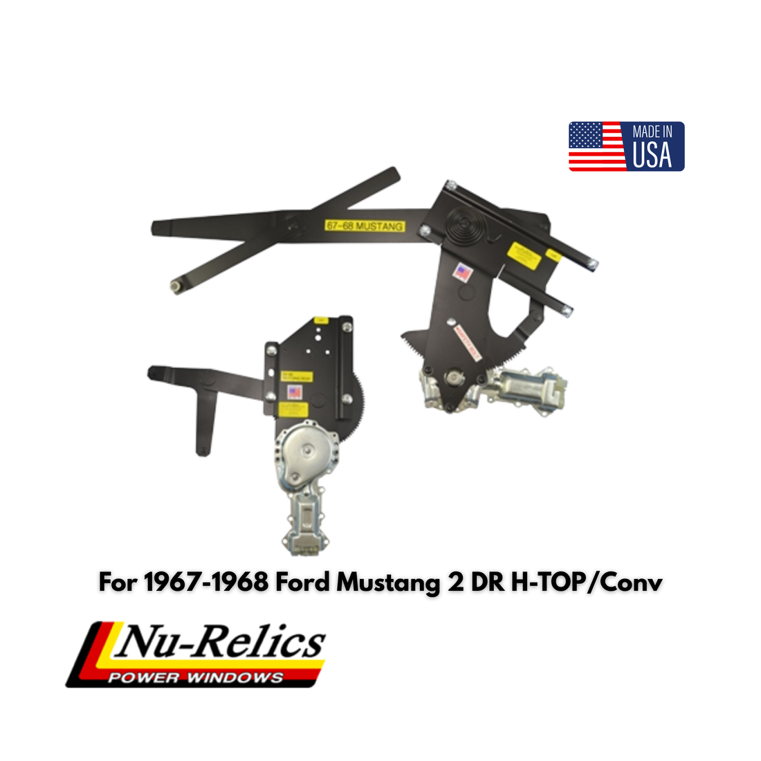 Nu-Relics 1967-1968 Power Window Conversion Kit - Ford Mustang 2 DR H-Top/Conv - 86700-4