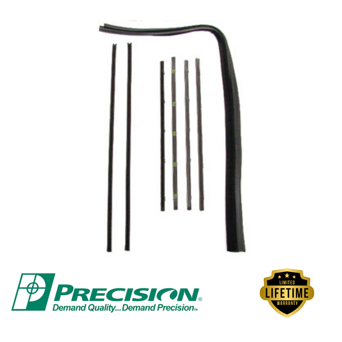 Precision-1967-1972 Door Glass Felt Kit Chrome-GM Truck-WFK 1111 67 C