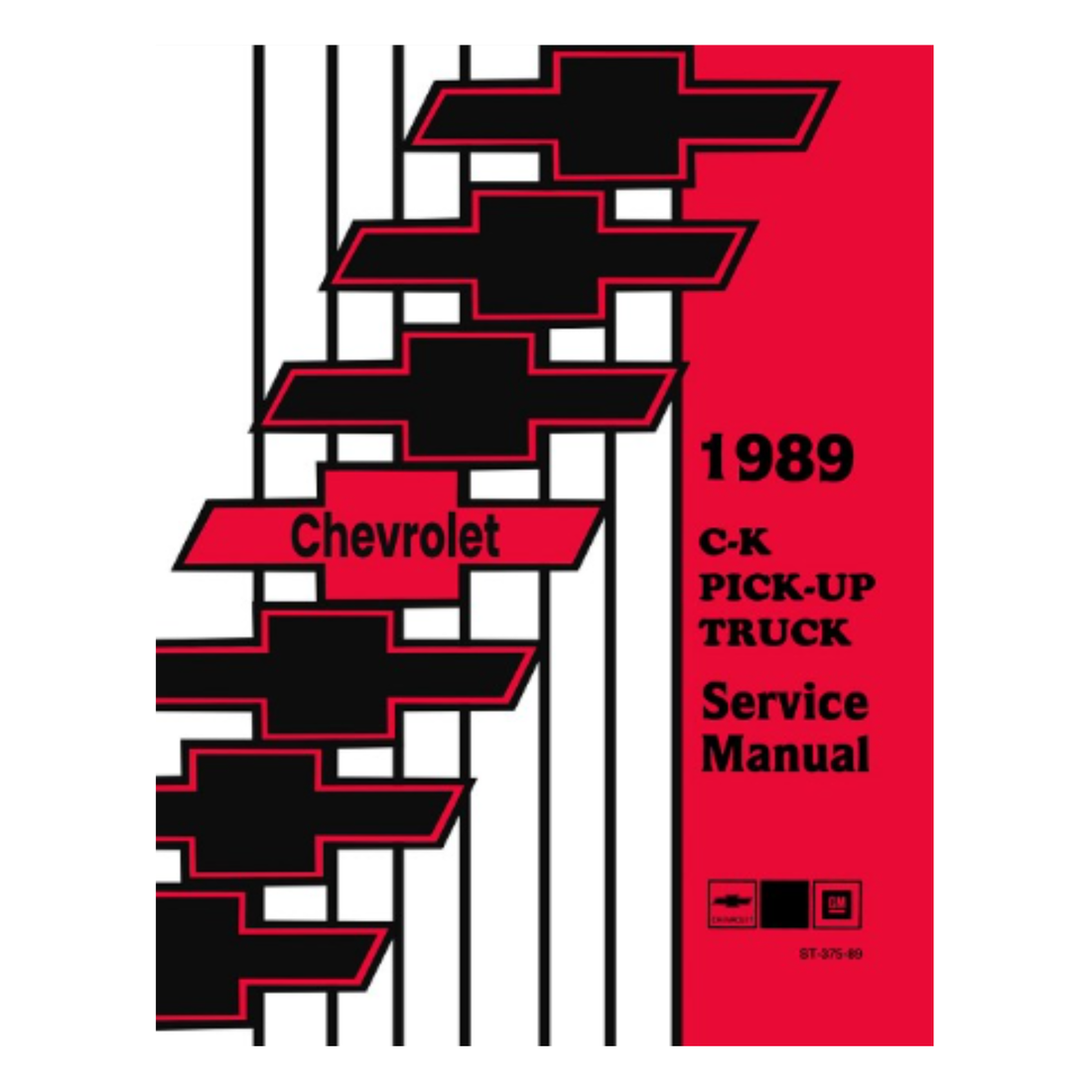 1989 Chevy C-K Pick-Up Truck Service Manual - 1989 Chevrolet C/K pickup factory service manual printed reproduction by Detroit Iron, 1,394 pages, covering C1500, C2500, C3500, K1500, K2500 and K3500.