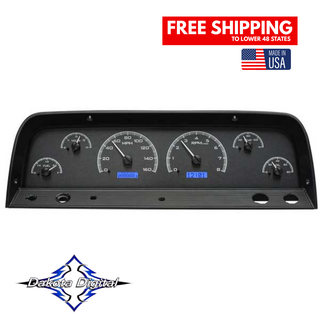Dakota Digital 1964 1965 1966 Chevy C10 Electronic Gauges VHX-64C-PU-K-B Tuckers Classic Auto Parts