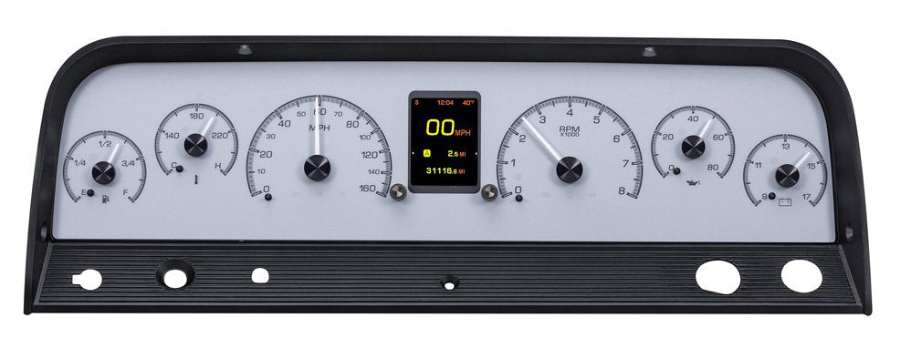 Dakota Digital 1964-1966 Chevrolet Truck HDX Instrument Gauge Cluster-Silver Alloy Face HDX-64C-PU-S
