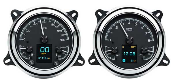 1947-1953 Chevrolet & GMC Truck HDX Instrument Gauge Cluster - Black Alloy Face