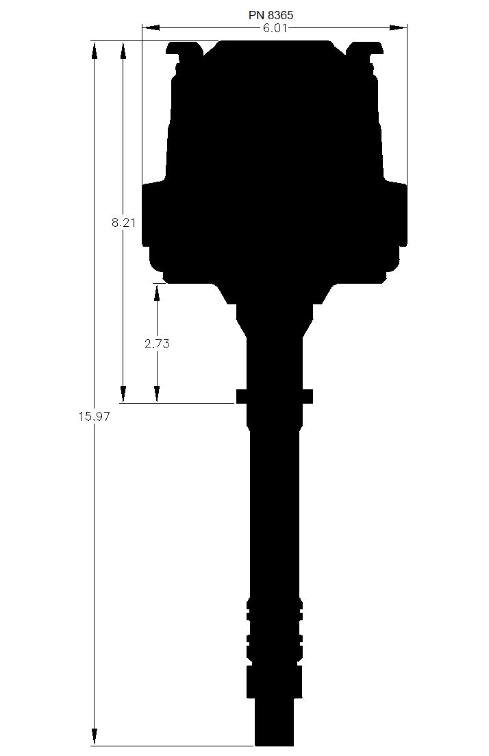 Chevy MSD Billet HEI Distributor - dimensions