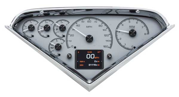 1955 2nd-1959 Chevrolet Truck HDX Instrument Gauge Cluster - Silver Alloy Face