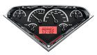 1955 2nd-1959 Chevrolet Truck VHX Instrument Gauge Cluster - Black Face / Red Illumination VHX-55C-PU-K-R