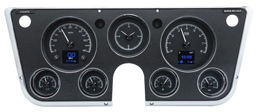1967-1972 Chevrolet & GMC Truck HDX Instrument Gauge Cluster - Black Alloy Face Dakota Digital HDX-67C-PU-K