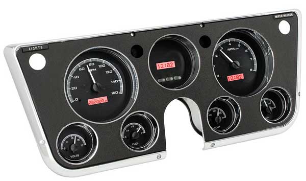 1967-1972 Chevrolet & GMC Truck VHX Instrument Gauge Cluster - Black Face / Red Illumination