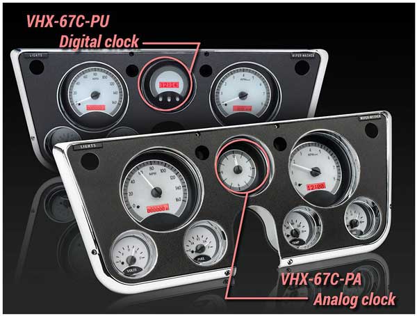 1967-1972 Chevrolet & GMC Truck VHX Instrument Gauge Cluster - Silver Face / Red Illumination