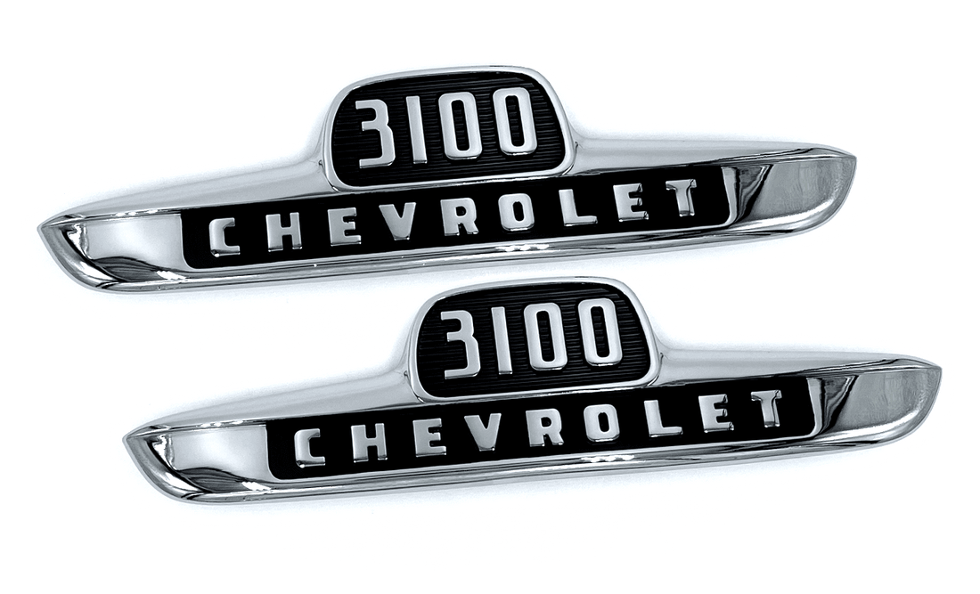 1954 Hood Side Emblems "3100 Chevrolet" - Chevy Truck