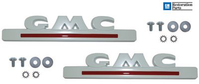 1947 - 1954 GMC Truck Hood Side Emblems, Pair - GM Truck