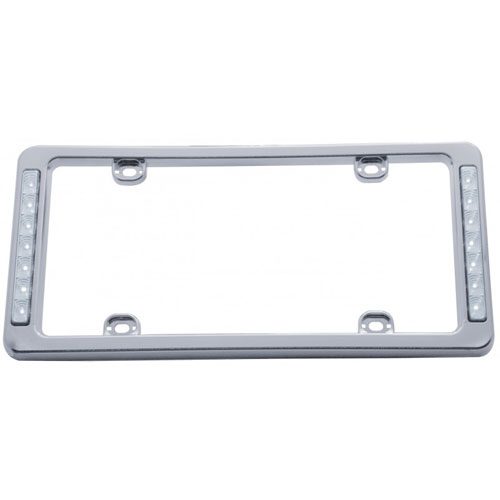 License Plate Frame with Two  7 White-LED Lights