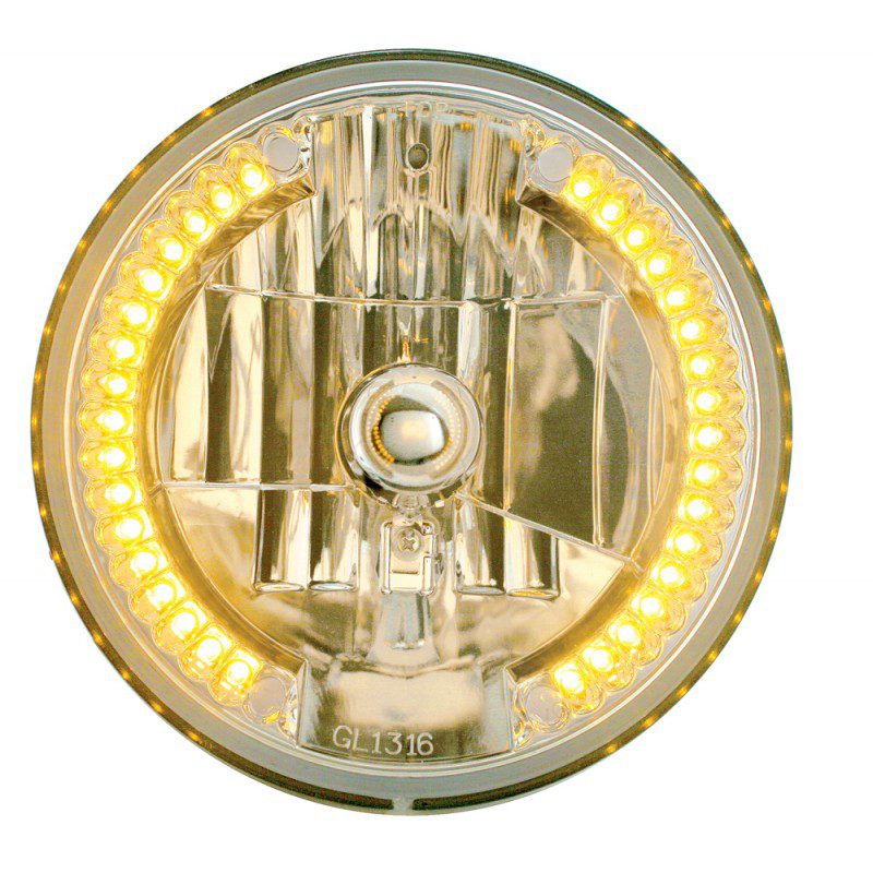 Crystal Headlight - LED Halo Amber.