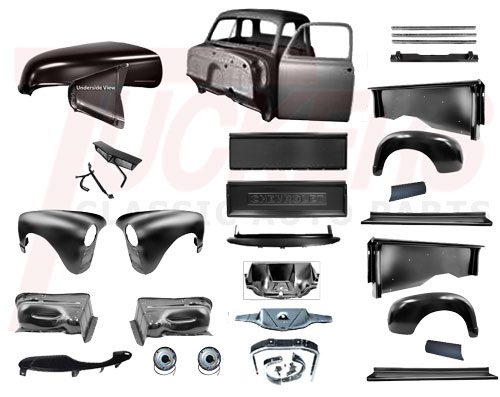 1952-1953 Chevrolet Pickup Truck Complete Sheet Metal Body Kit - GM Truck.