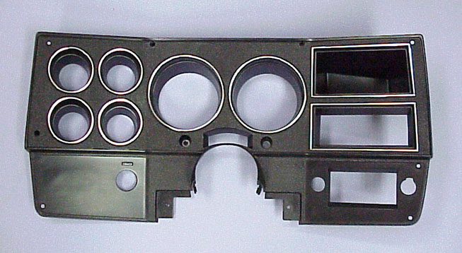 1975-1977 Instrument Bezel without  A/C  Black/Silver - GM Truck