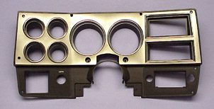 1978-1980 Instrument Bezel without A/C Brushed Aluminum Style - GM Truck