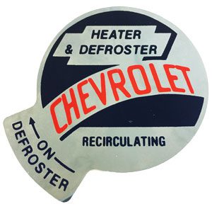 1955-1959 Heater Plate/Decal - Chevy Truck