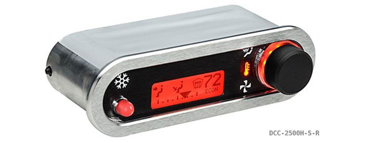 DCC Digital Climate Control - Vintage Air Gen IV - VHX Style - Horizontal, Satin Bezel, Red Display