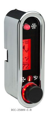 DCC Digital Climate Control - Vintage Air Gen IV - VHX Style - Vertical, Chrome, Red Display