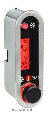 DCC Digital Climate Control - Vintage Air Gen IV - VHX Style - Vertical, Satin Bezel, Red Display