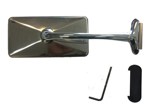 Long Arm Peep Mirror - Universal, Chrome, Rectangular
