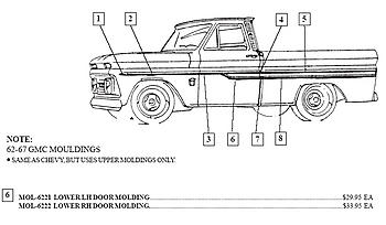 1962-1966 Side Molding - GM Truck