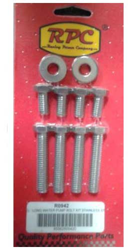 Short Water Pump Bolt Kit- Polished Stainless