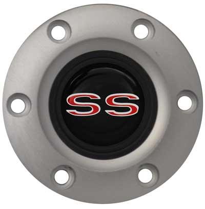 VOLANTE HORN CAP/EMBLEM S6 RED SS BRUSHED
