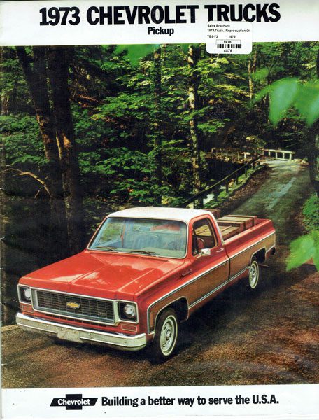 1973 Sales Brochure Reproduction Of Original - Chevy Truck