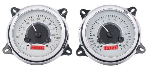 1947-1953 Chevrolet & GMC Truck VHX Instrument Gauge Cluster - Silver Face / Red Illumination