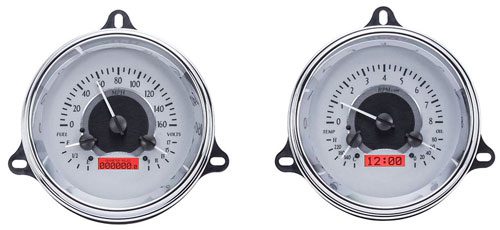 1954-1955 1st Series Chevrolet & GMC Truck VHX Instrument Gauge Cluster - Silver Face / Red Illumination