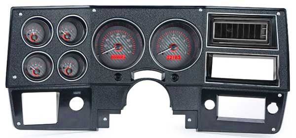 1973-1987 Chevrolet & GMC Truck VHX Instrument Gauge Cluster - Carbon Fiber Face / Red Illumination